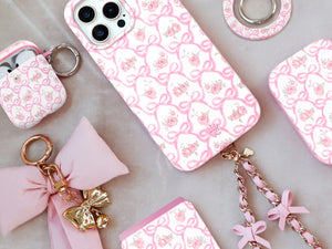 White polka dot phone case with minimalist spotted design and clean aesthetic