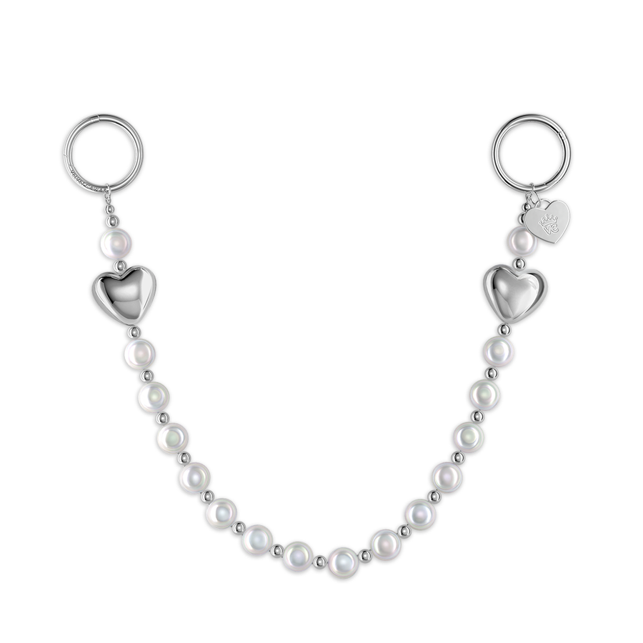 Pearl Heart Bag Chain