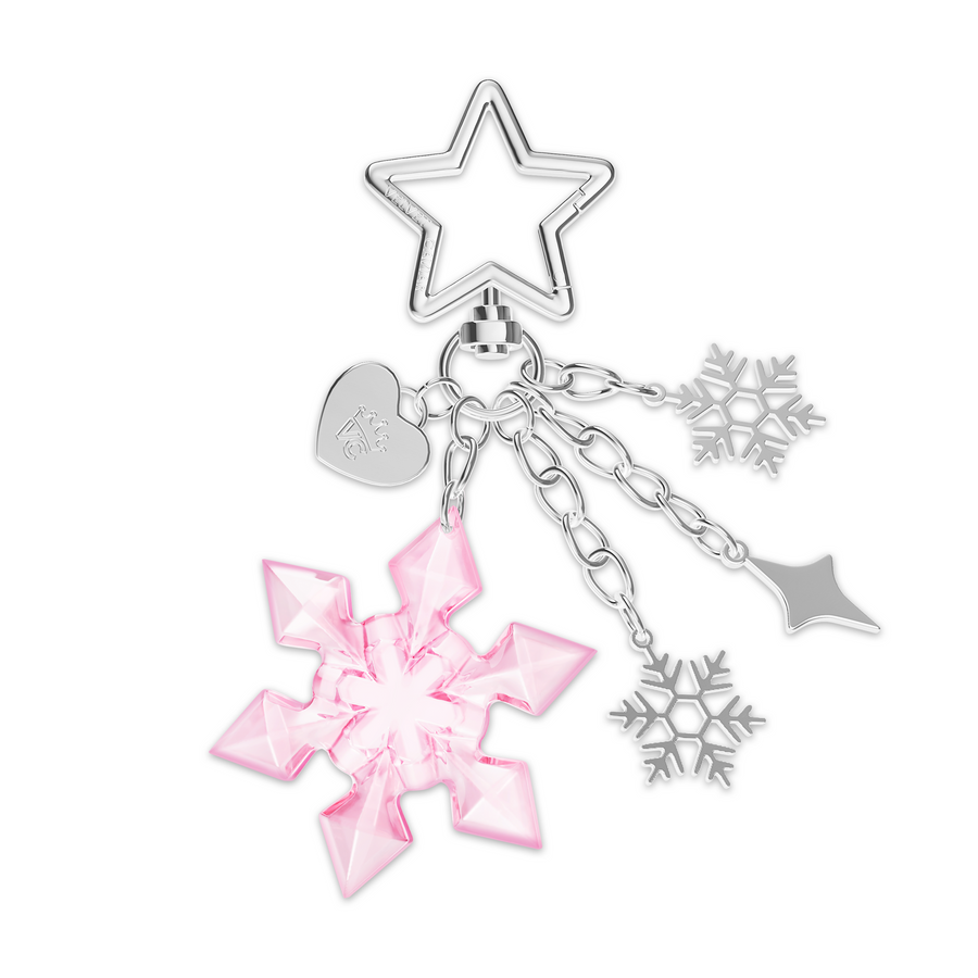 Pink Snowflake Bag Charm