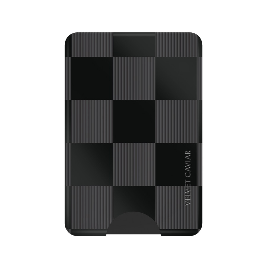 Noir Vibe Checkered Magsafe Wallet