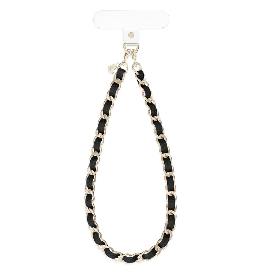 Black Leather Chain Phone Charm