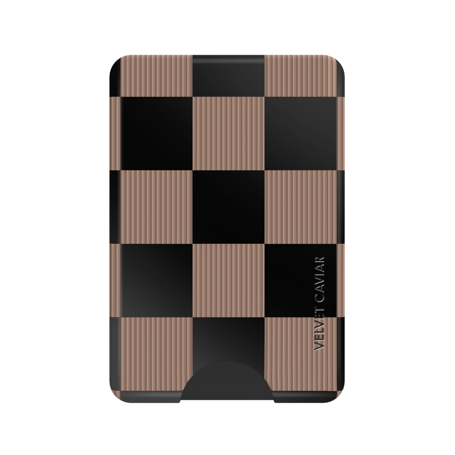 Mocha Vibe Checkered Magsafe Wallet
