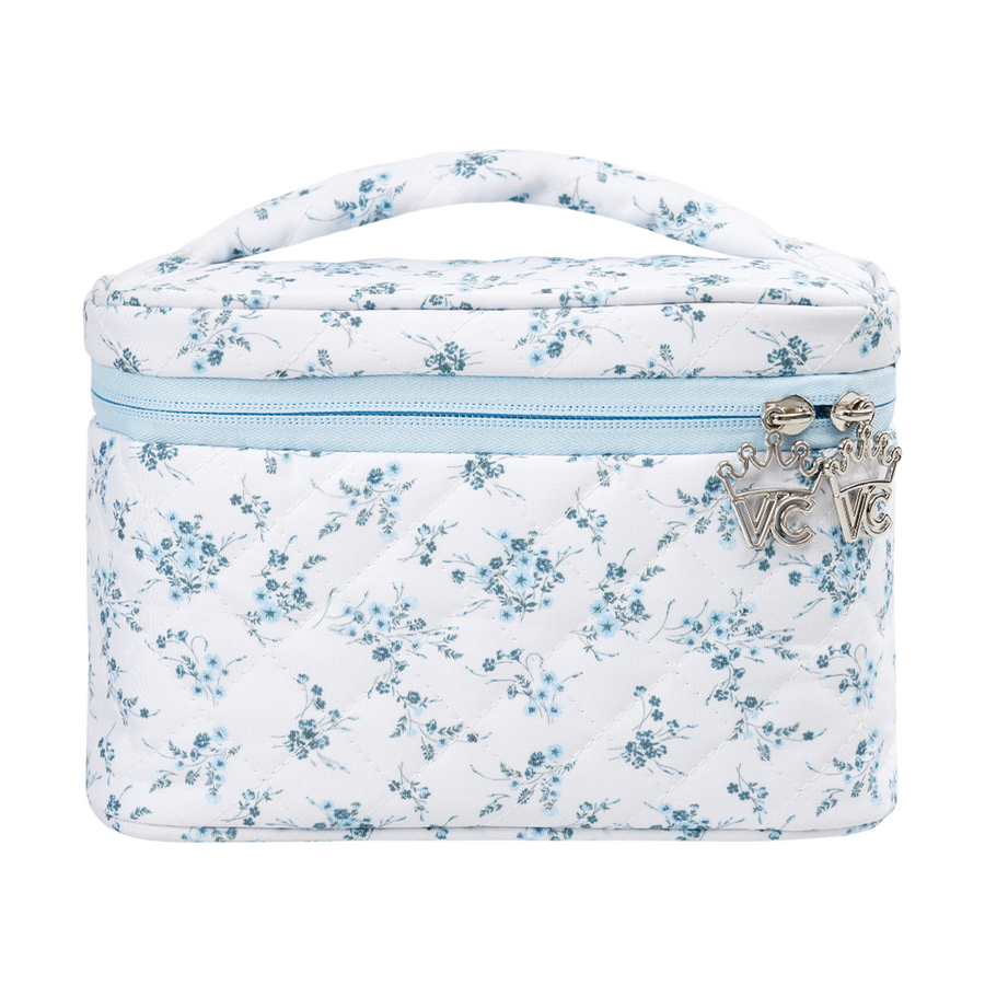 French Blue Floral Vanity Bag