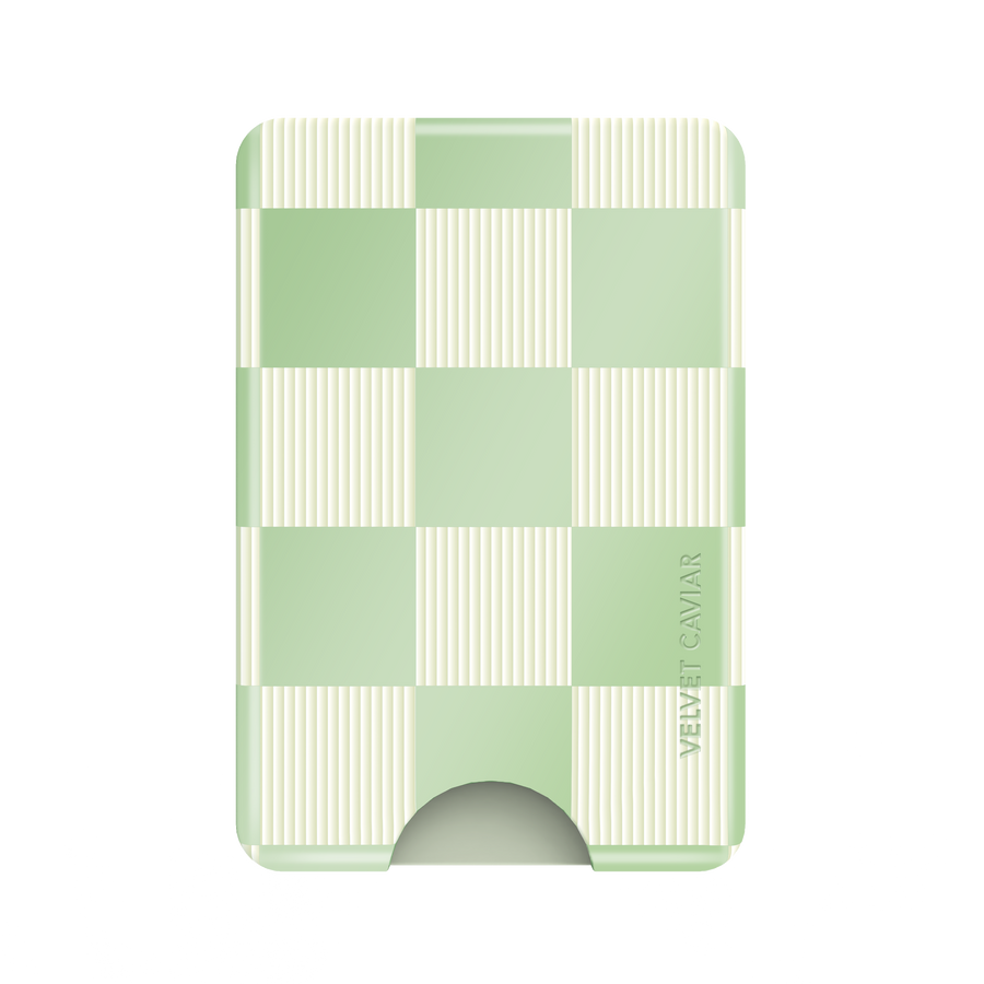 Pistachio Vibe Checkered Magsafe Wallet
