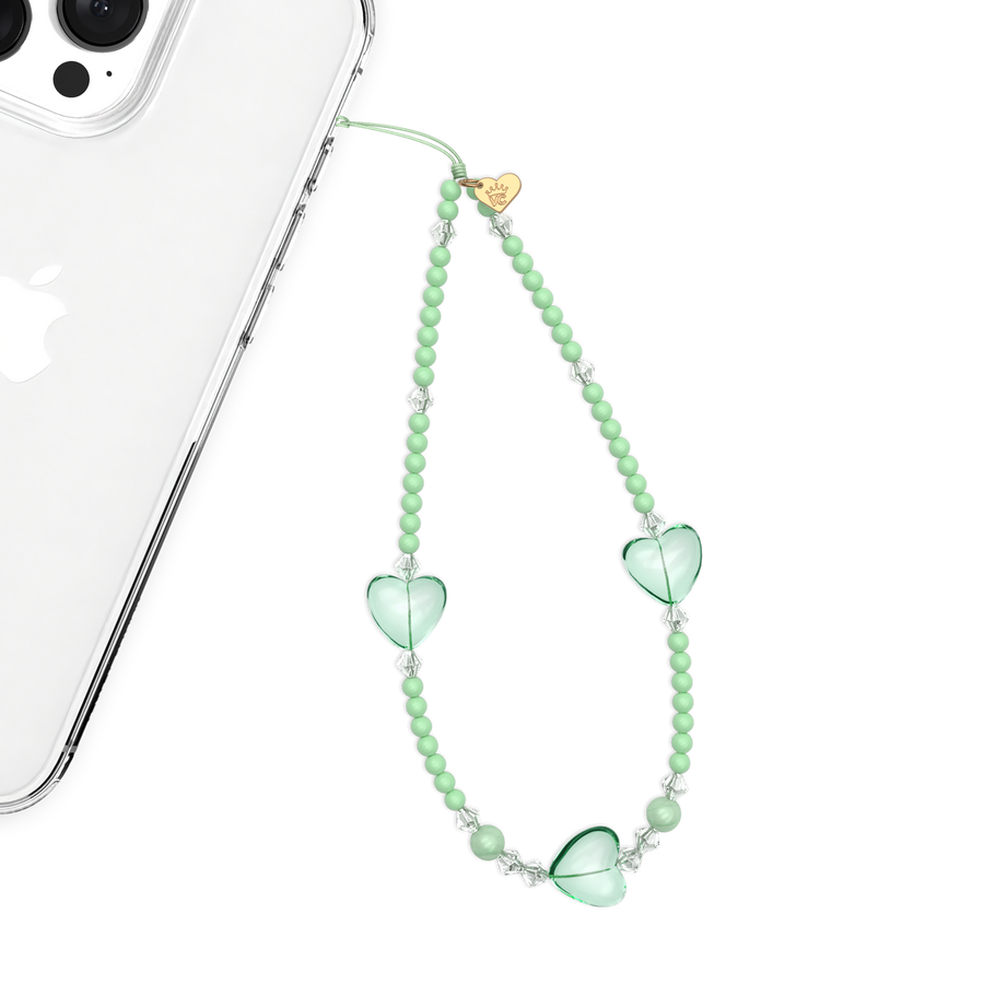 Green Heart Phone Charm