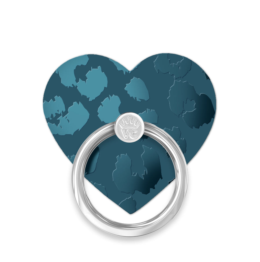 Metallic Navy Leopard Phone Ring