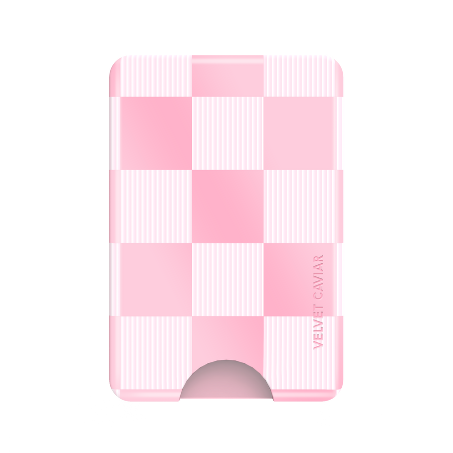 Pink Vibe Checkered Magsafe Wallet