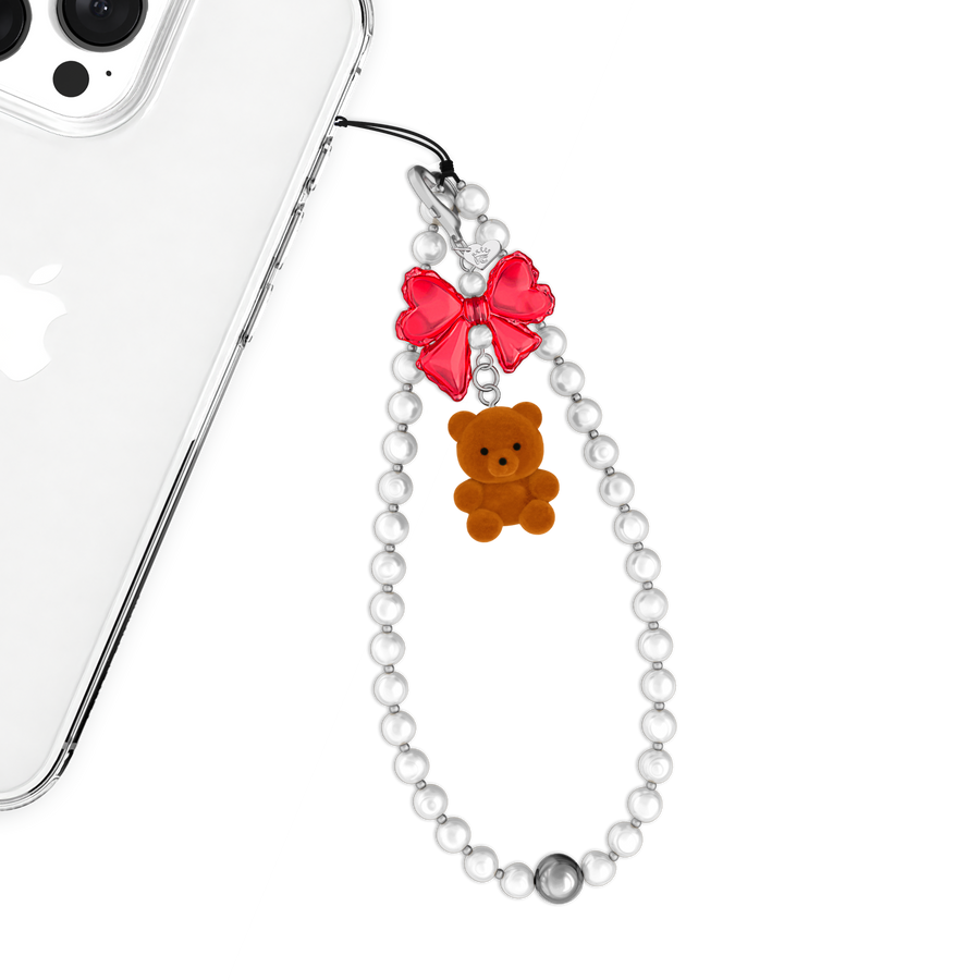 Winter Teddy Phone Charm