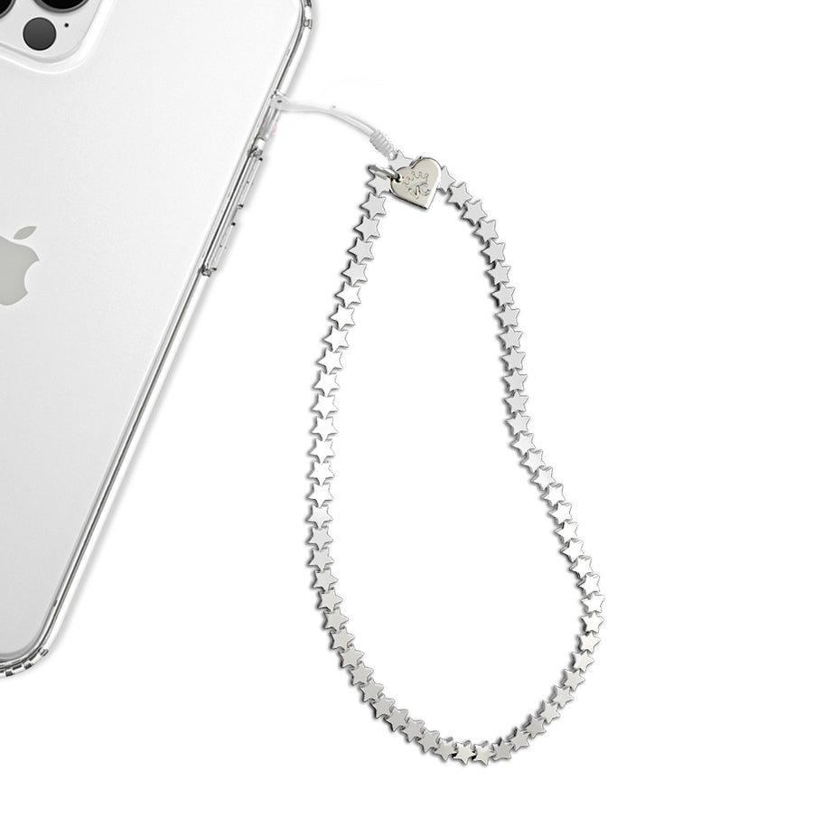 Silver Stars Phone Charm