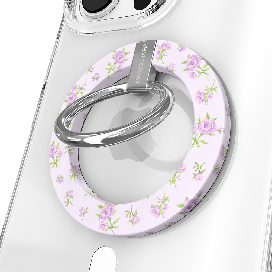 Dainty Lilac Floral MagSafe Grip Ring