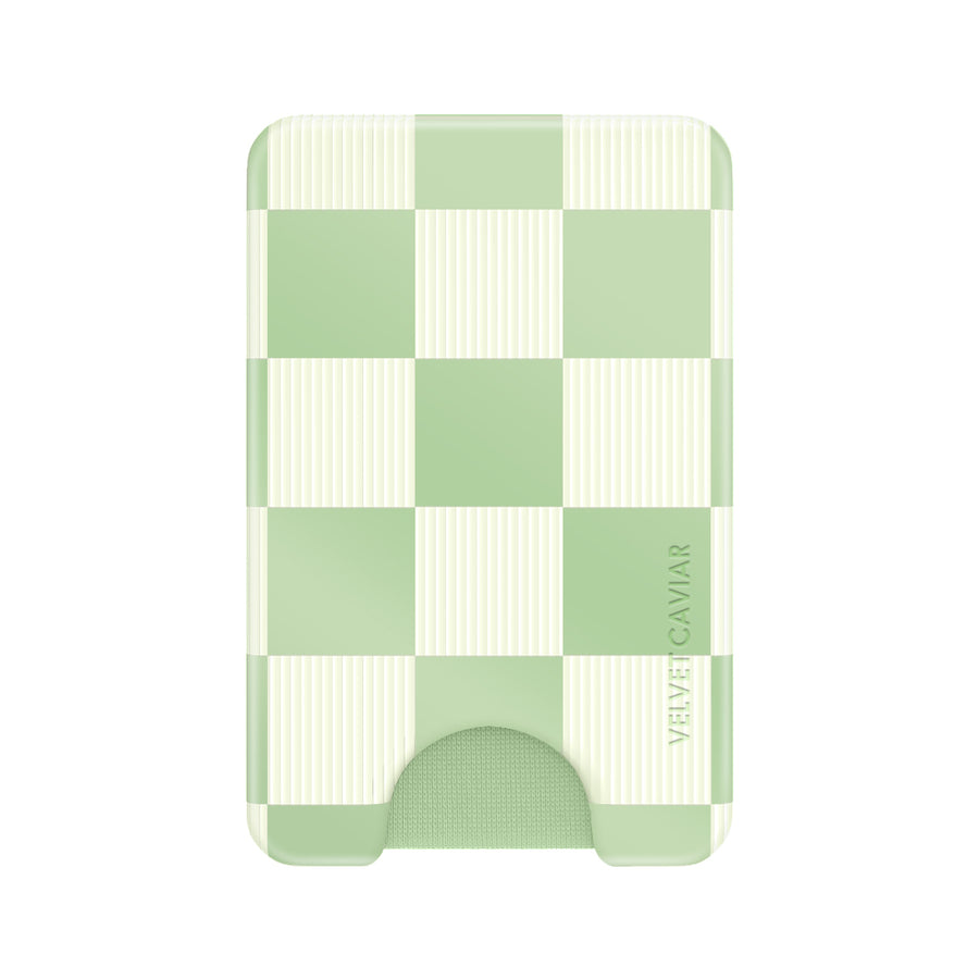 Pistachio Vibe Checkered Magsafe Wallet