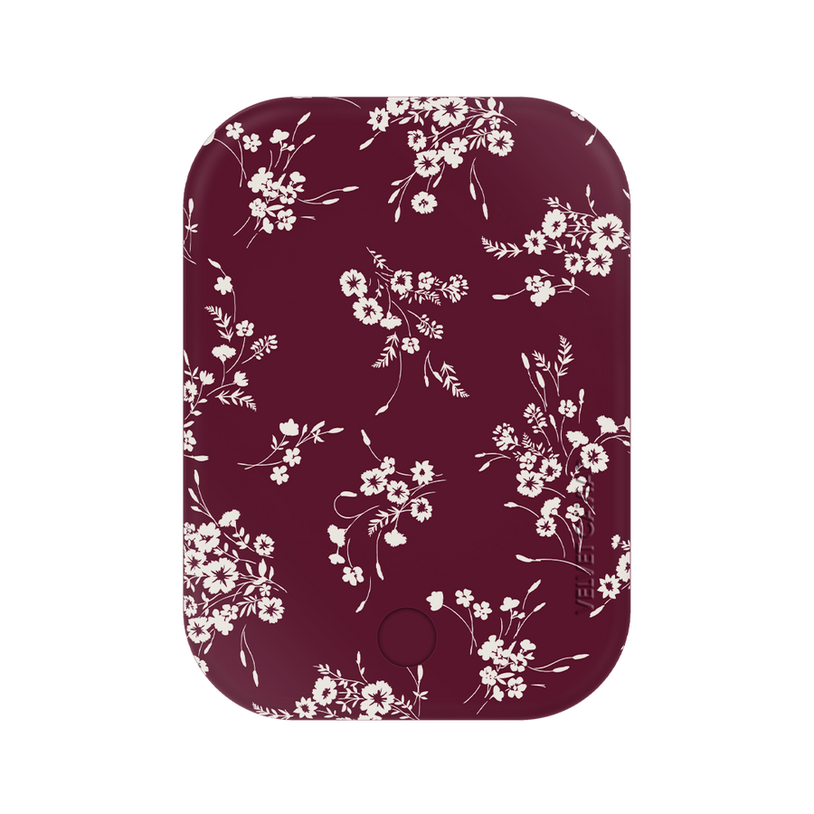 French Burgundy Floral MagSafe Battery Power Pack