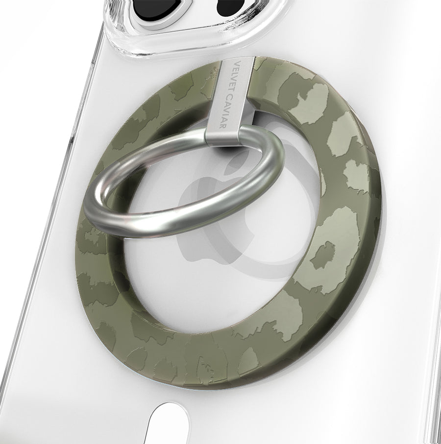 Olive Leopard MagSafe Grip Ring